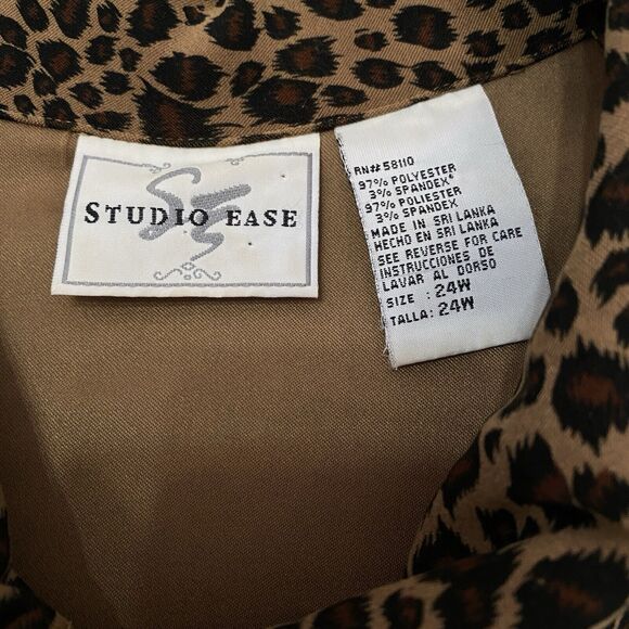 Vtg Leopard Print Blazer Lightweight Fully Lined Jacket Women’s Sz 24W Button Up - Picture 13 of 15